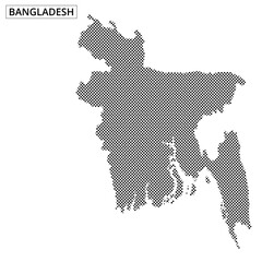 Obraz premium Map of Bangladesh showcasing distinct dotted design in black and white