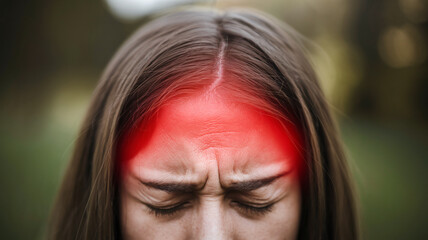 close up photo of a person holding a sore head