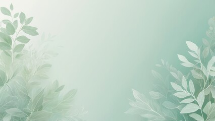 Light mint to seafoam gradient background with floral silhouettes