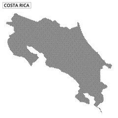 Costa Rica map design created with dotted patterns and abstract lines