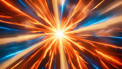 Obraz premium Vibrant of light rays of radial from a central point and burst explosion background. 7 