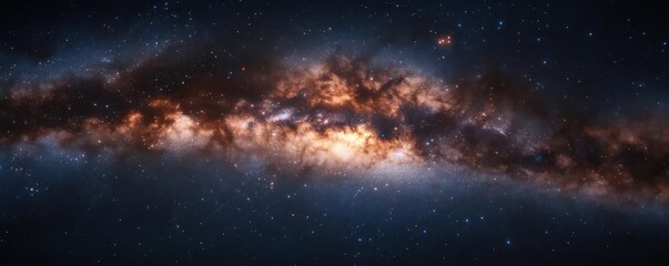 A stunning view of a distant galaxy, showcasing vibrant colors and a blend of stars against a deep black space backdrop.