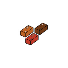 Brick wall icon in a minimalist style. Illustration of a brick symbol for construction and architecture concept designs. Simple and clean vector graphic