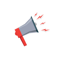 Isometric megaphone icon with a clean and modern design. Used for broadcasting, public speaking, or a warning tool in marketing campaigns and promotional media