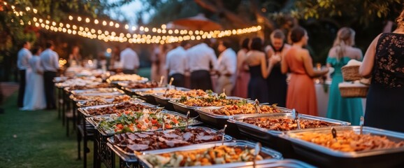 Fototapeta premium Outdoor Buffet at a Wedding Reception