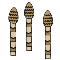 春によく見られる植物であるつくしのイラスト