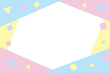 パステルカラーのかわいいフレームイラスト