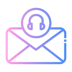 mail support Line Gradient Icon