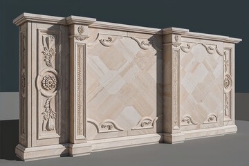 Obraz premium Ornamental Travertine Stone Aspect with Clipping Path and 3D Render