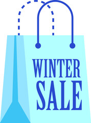 Winter Sale Shopping Bag Vector Illustration
