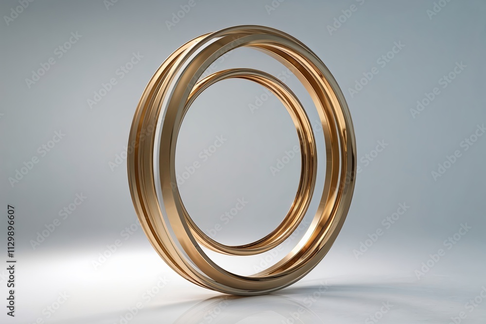 Poster three-dimensional powerful circular shape with pristine background
