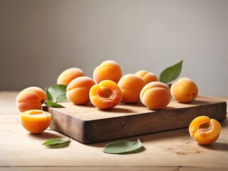 Apricots on a Wooden Board