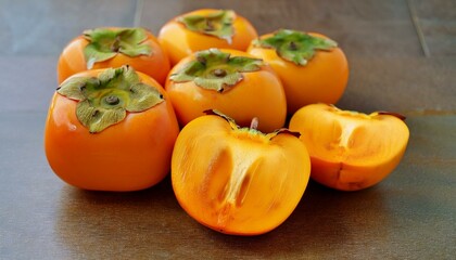 Juicy persimmons, a delightful autumn treat.