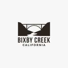 Bixby Creek Bridge logo vector on white background