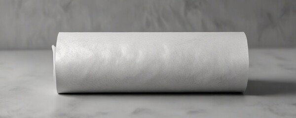 Obraz premium Slim white textured parchment paper against grey background, document, textured, minimal, paper