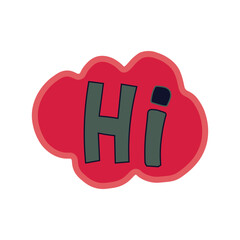 Hi symbol in a speech bubble, perfect for creative graphic design and prints