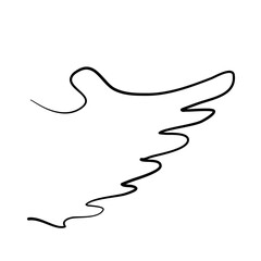 Doodle outline sketch angel wings