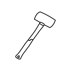 Vector line illustration of a hammer. Suitable for coloring pages for both children and adults. This freehand stress-relief sketch is ideal for educational purposes and coloring games