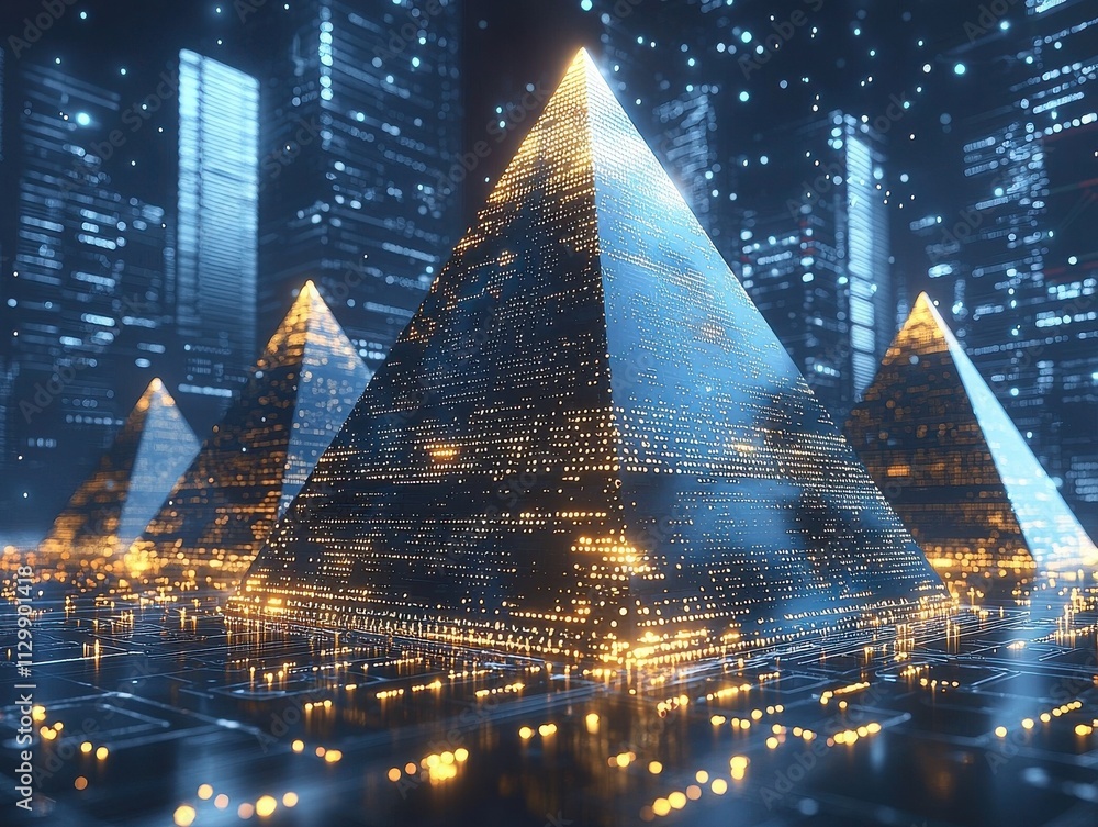 Poster exploring secure blockchain ecosystems pyramids of innovation in urban technology environments