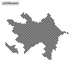 Obraz premium Detailed dot pattern map of Azerbaijan showcasing geographical features and borders