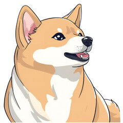 Playful Shiba Inu Puppy on a Beach isolated with transparent background