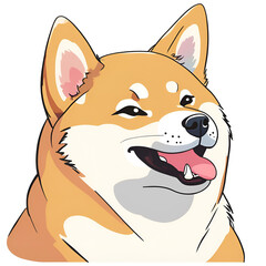 Cute Shiba Inu Puppy with a Flower Crown isolated with transparent background