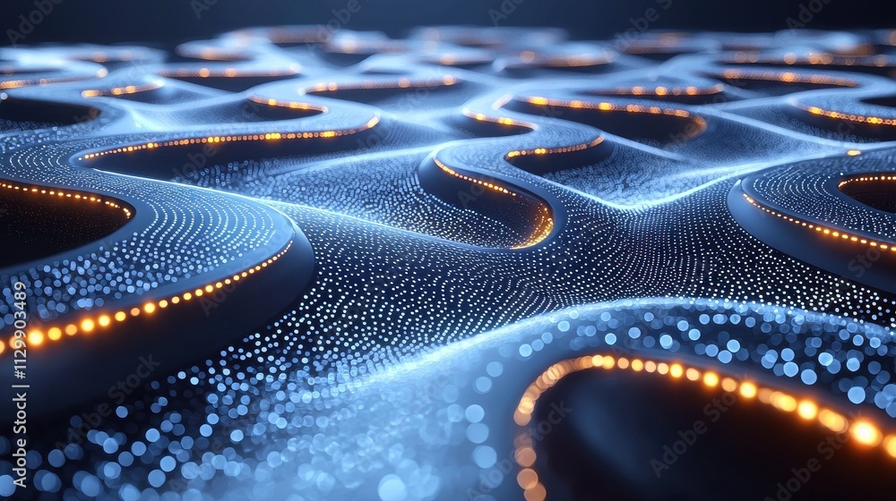 Poster dynamic data flow visualization digital environment abstract graphics futuristic technology concept 