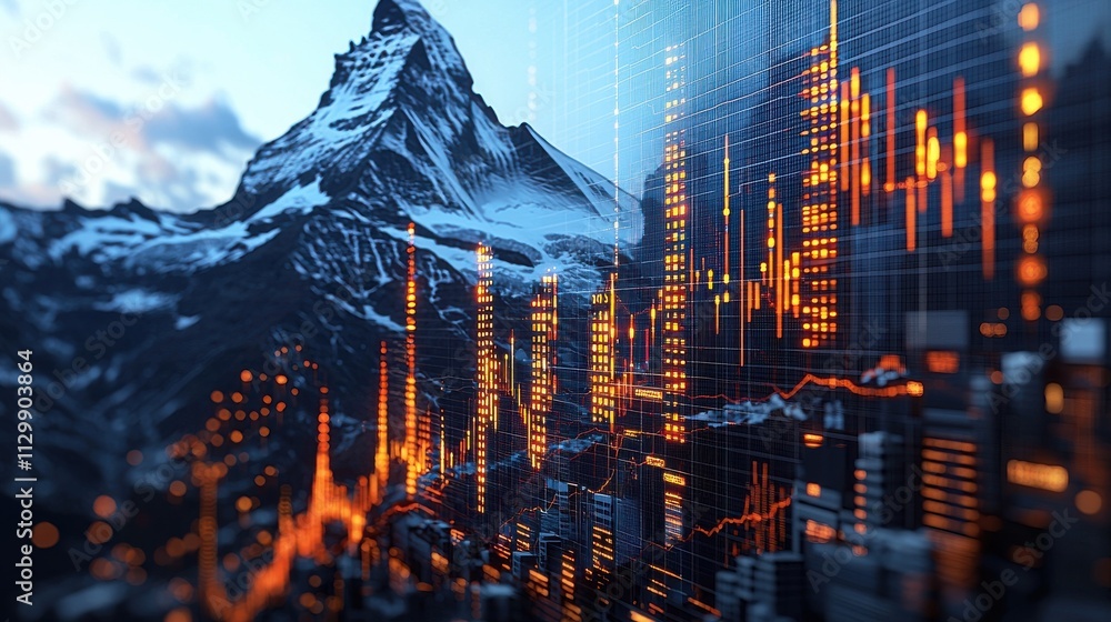 Aufkleber secure blockchain ecosystems market data analysis technology landscape urban environment futuristic 