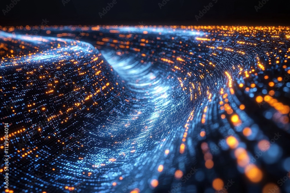 Poster secure blockchain ecosystem dynamics digital environment abstract visualization technological innova
