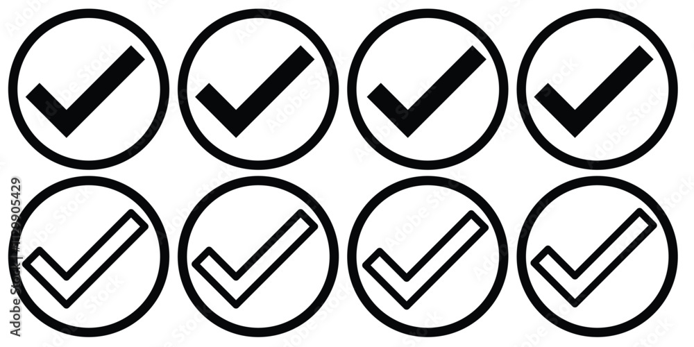 Poster check mark icon. check mark vector icon. tick mark illustration. approval check icon. vector illustr