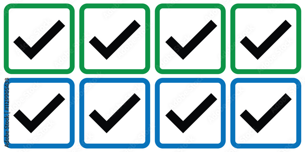 Poster check mark icon. check mark vector icon. tick mark illustration. approval check icon. vector illustr