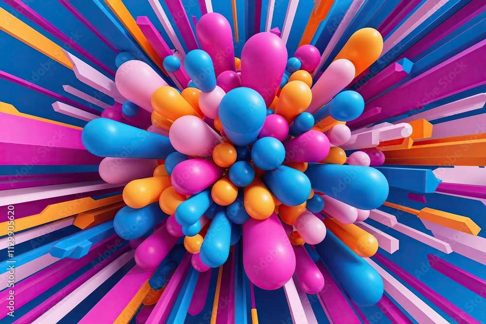 Poster dynamic 3d abstract shapes for a futuristic background design