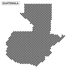 Guatemala map design with dotted pattern showcasing national shape and borders