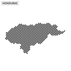 Map outline of Honduras with dot pattern highlighting the country’s shape