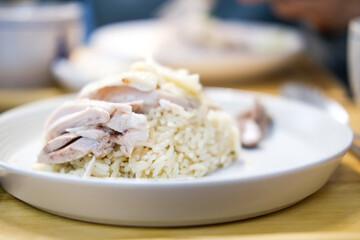 Hainanese Chicken rice. Asian food style