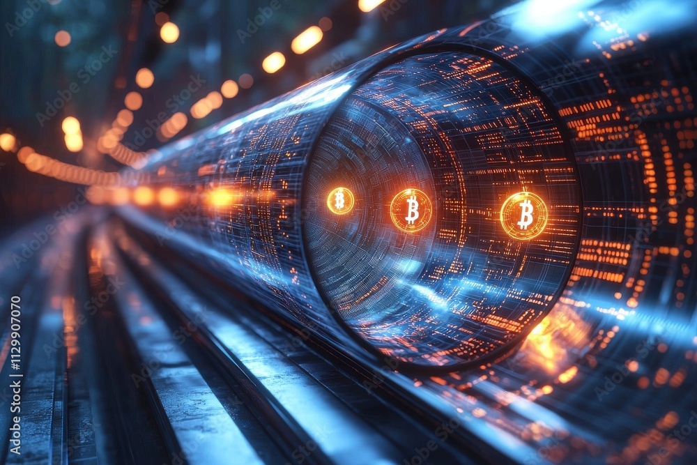 Poster exploring secure blockchain ecosystems in futuristic digital environments insights on technology and