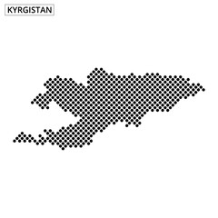 Obraz premium Kyrgyzstan map design with dotted pattern on a simple background
