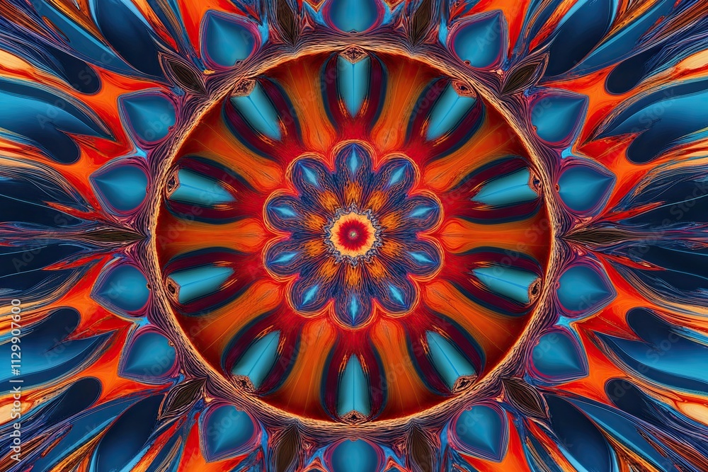 Poster dynamic 3d artistic background with vivid symmetrical patterns