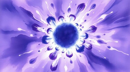 Abstract Purple And White Paint Explosion Design