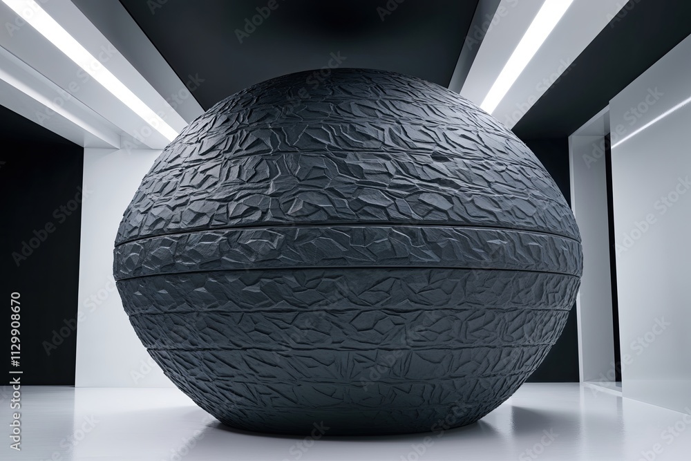 Poster futuristic 3d design with bold textured shapes and dynamic forms