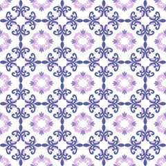 Purple and white floral embroidery, motif ethnic ikat seamless textile illustration, print striped ornament, pattern, design for wrapping, silk, scarf, background, and textile.