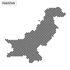 Obraz premium Detailed map outline of Pakistan showcasing geography and borders