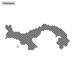 Detailed dotted map of Panama in a minimalist design style