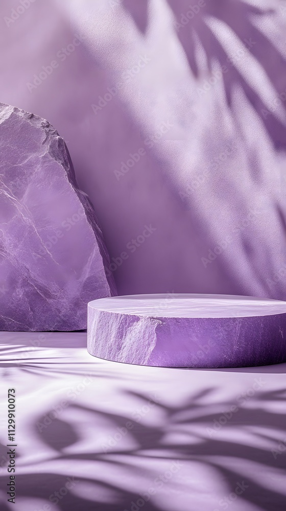 Aufkleber a serene display of purple stone elements against a matching backdrop, creating a tranquil atmospher