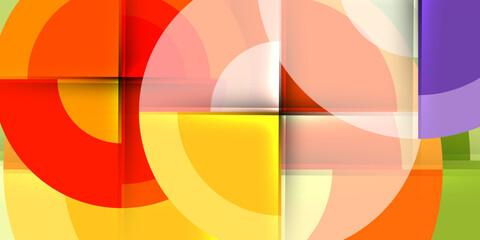 Fototapeta premium Circle and semi circle geometric background. Vector Illustration For Wallpaper, Banner, Background, Card, Book Illustration, landing page