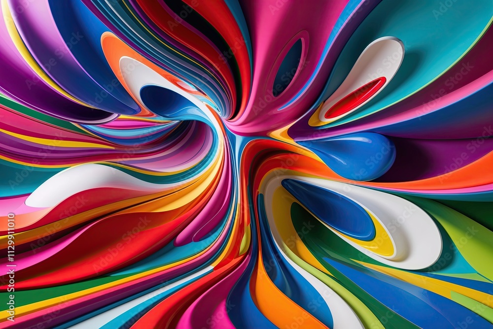 Aufkleber dynamic and eye-catching 3d abstract art displaying unique creativity and innovation