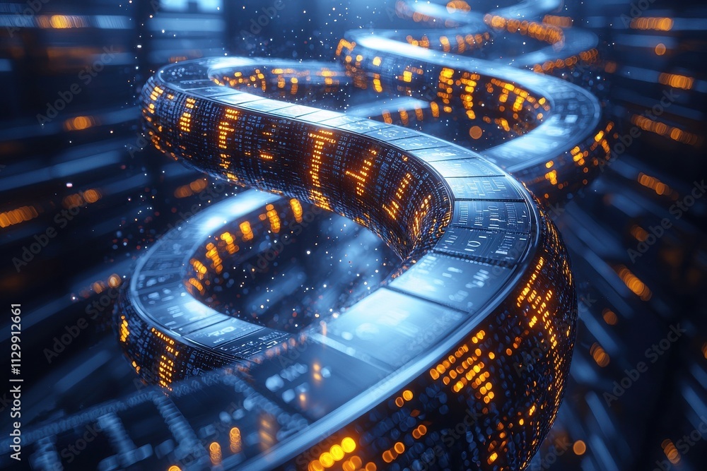 Poster innovative blockchain technology advancements digital ecosystem 3d visualization secure environment 