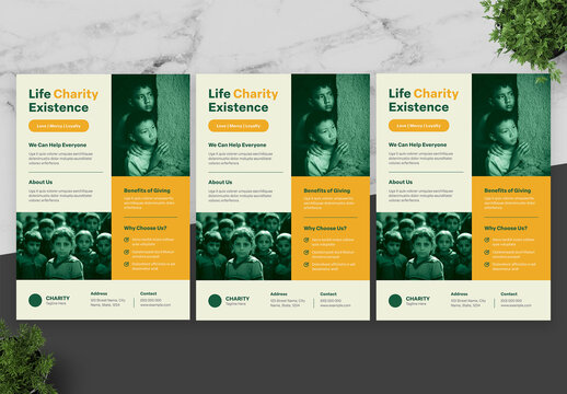 Green And Yellow Charity Flyer