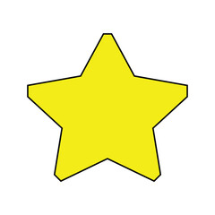 Vector star icon illustration in a flat design style, isolated on a white background. Editable strokes, perfect for logos, award symbols, and decorative design elements