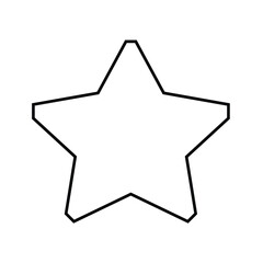 Star vector icon in flat design style, isolated on a white background. Editable line star symbol, perfect for graphic design, logos, and decorative elements